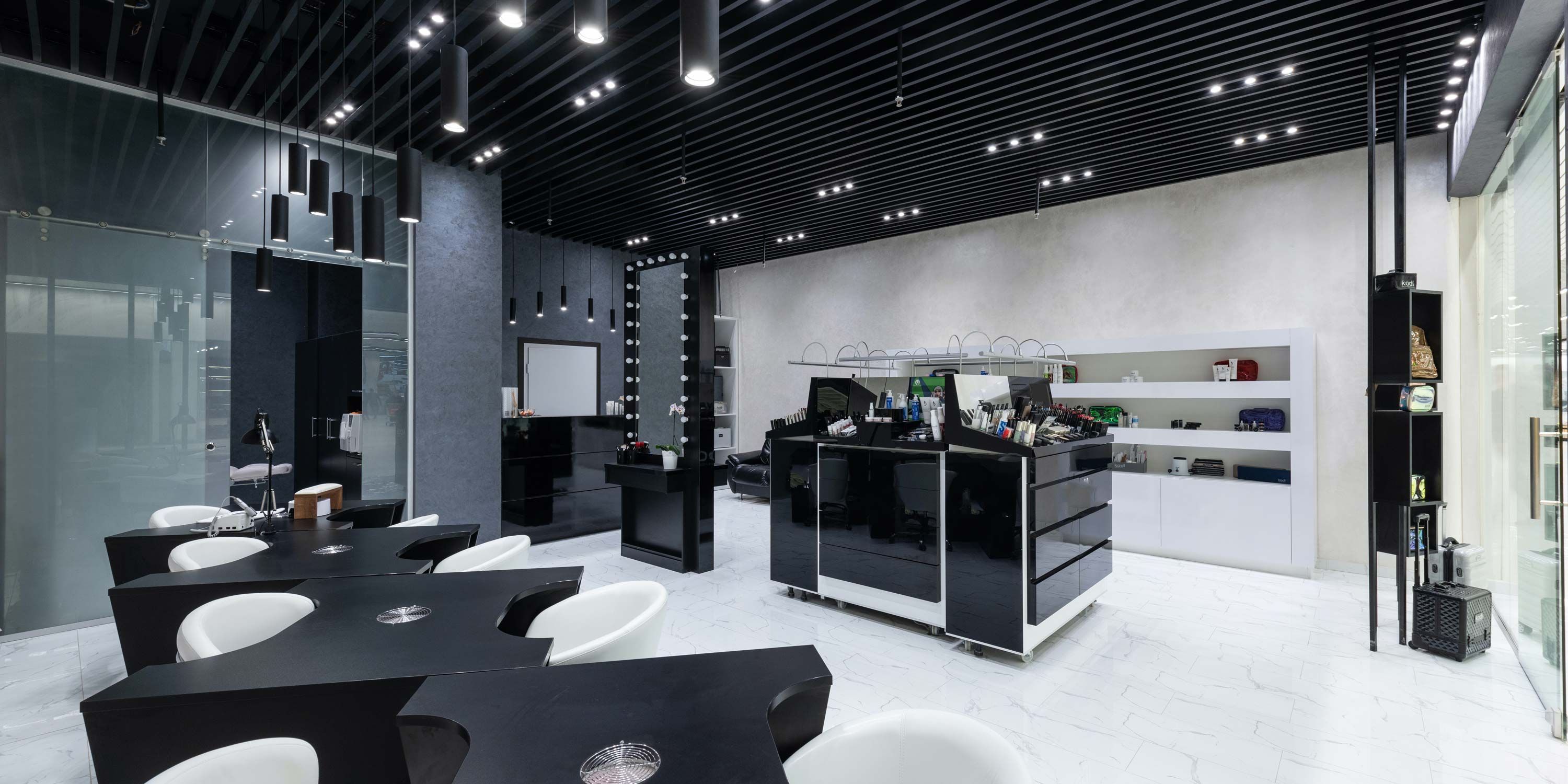 retail space with lighting and spa technology